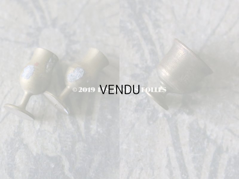 画像10: アンティーク ドール ミニョネット用 メタル製 とても小さなグラスのセット