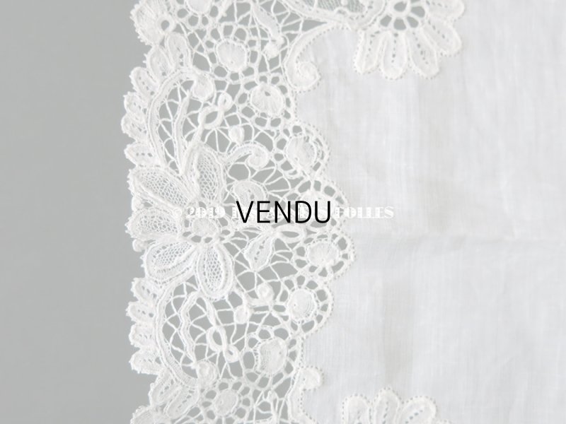 画像3: アンティーク ポワンドガーズ & デュシェス 結婚式のハンカチ 『ポワン・ド・ガーズ』