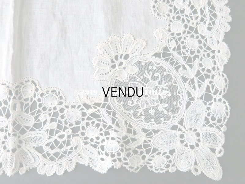 画像7: アンティーク ポワンドガーズ & デュシェス 結婚式のハンカチ 『ポワン・ド・ガーズ』