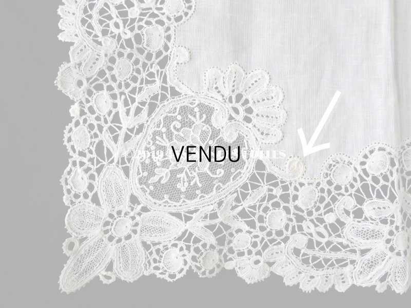 画像4: アンティーク ポワンドガーズ & デュシェス 結婚式のハンカチ 『ポワン・ド・ガーズ』