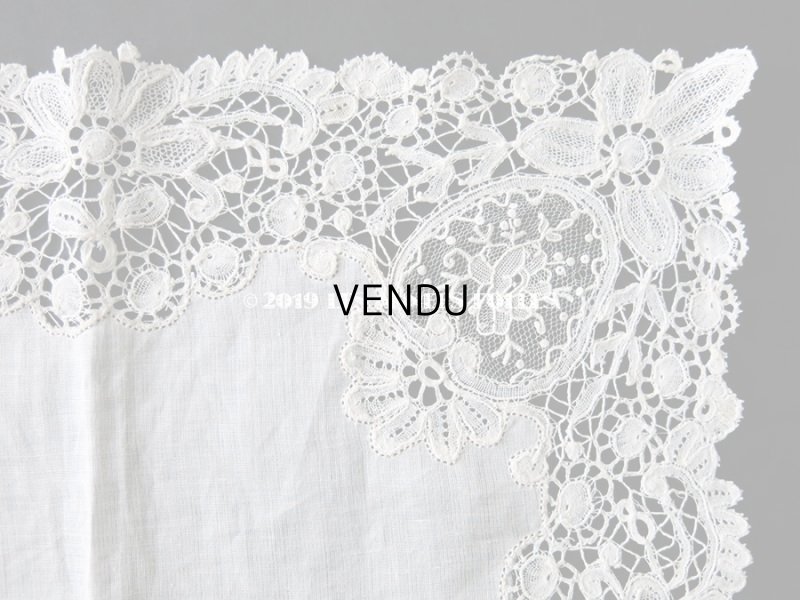 画像5: アンティーク ポワンドガーズ & デュシェス 結婚式のハンカチ 『ポワン・ド・ガーズ』