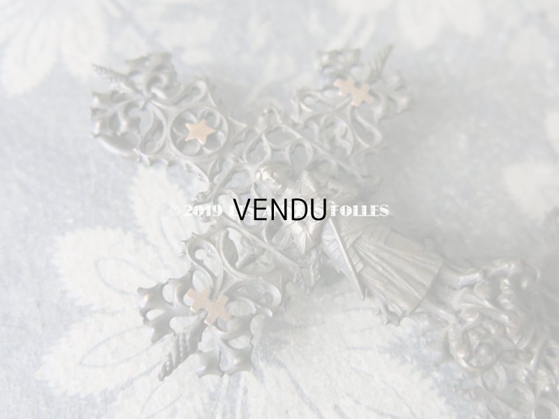 画像3: 1900年代 アンティーク　ジャンヌ・ダルク＆クロスの小さなベニチェ  