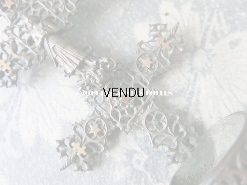 画像4: 1900年代 アンティーク　ジャンヌ・ダルク＆クロスの小さなベニチェ  