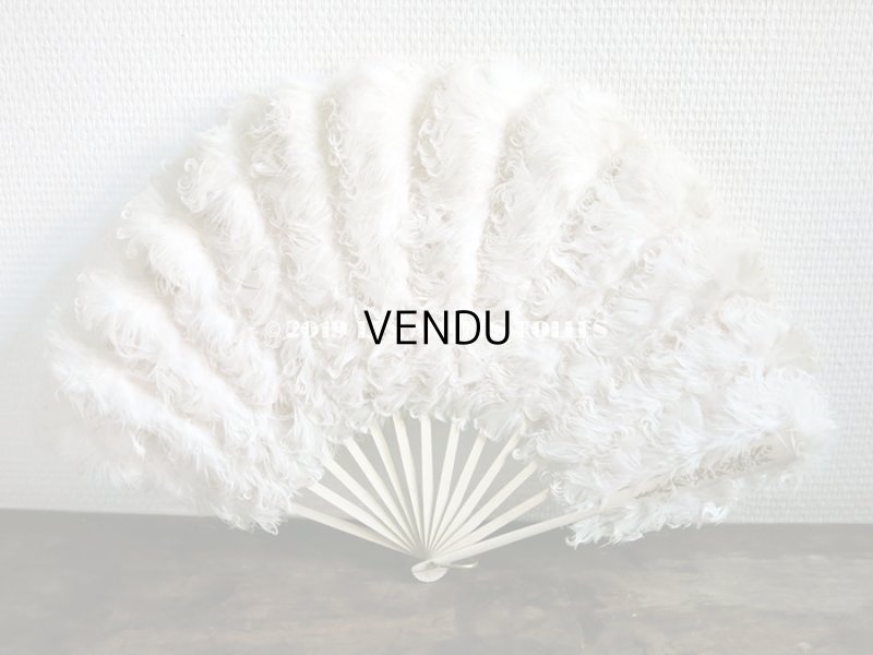 画像5: 1900年代 アンティーク オフホワイトのフェザーのファン