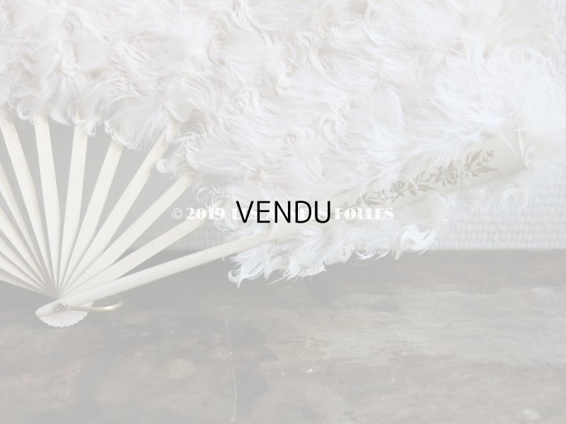画像6: 1900年代 アンティーク オフホワイトのフェザーのファン