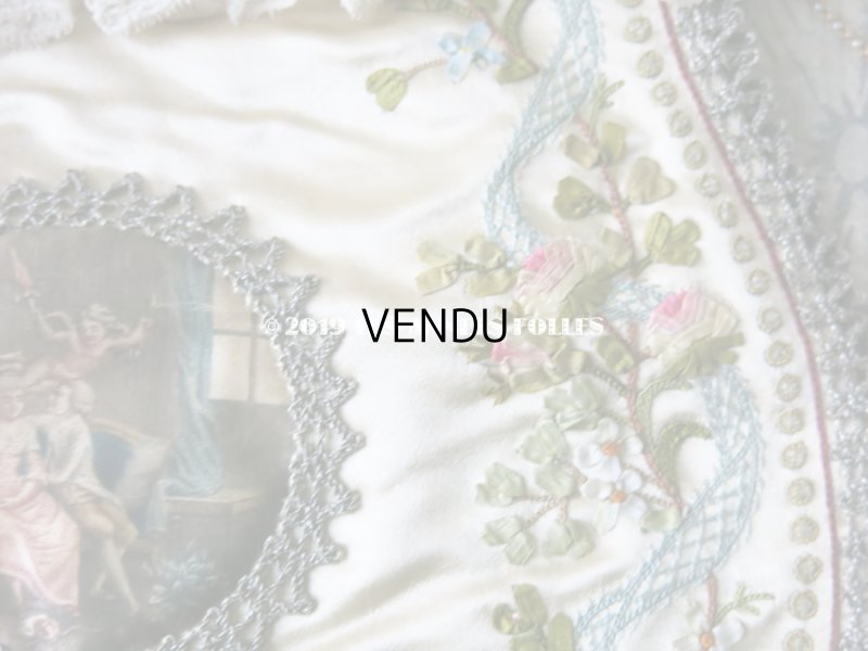 画像8: 19世紀 アンティーク シルク製 ロココ調 オモニエール