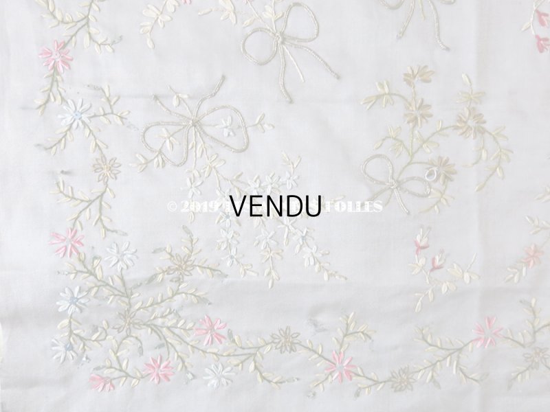 画像12: 19世紀 アンティーク リボン刺繍のパネル ファブリック