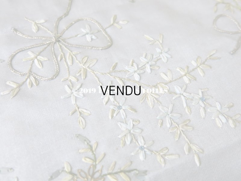 画像14: 19世紀 アンティーク リボン刺繍のパネル ファブリック