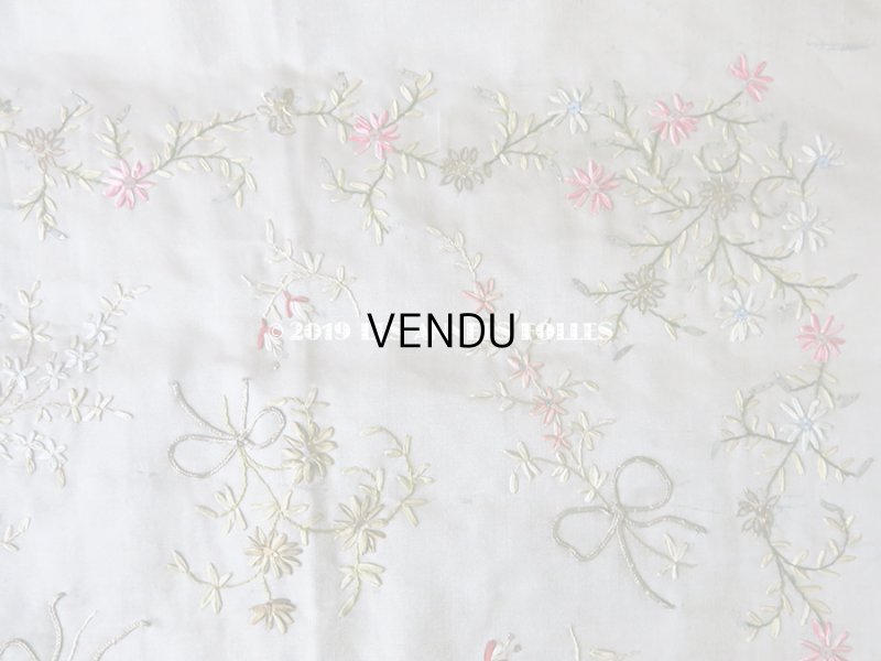 画像7: 19世紀 アンティーク リボン刺繍のパネル ファブリック