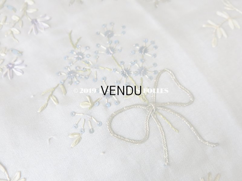 画像15: 19世紀 アンティーク リボン刺繍のパネル ファブリック