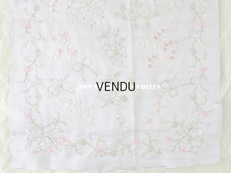 画像5: 19世紀 アンティーク リボン刺繍のパネル ファブリック