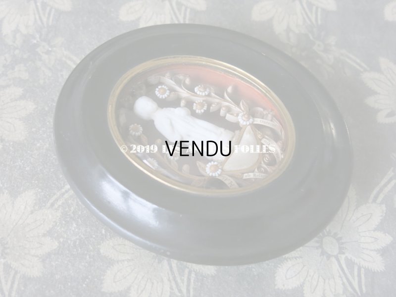 画像4: 19世紀 アンティーク ルリケール 聖遺物のガラスフレーム  聖人の遺品