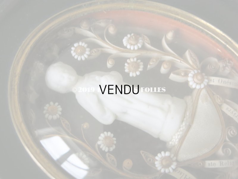 画像8: 19世紀 アンティーク ルリケール 聖遺物のガラスフレーム  聖人の遺品