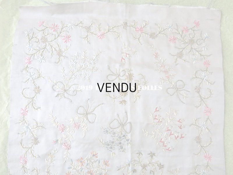 画像3: 19世紀 アンティーク リボン刺繍のパネル ファブリック