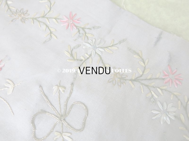 画像16: 19世紀 アンティーク リボン刺繍のパネル ファブリック