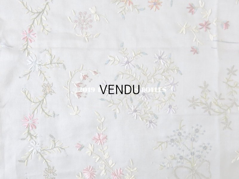 画像10: 19世紀 アンティーク リボン刺繍のパネル ファブリック