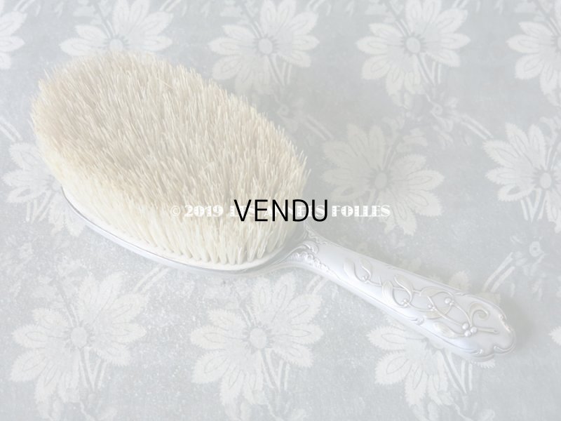画像3: 19世紀末 アンティーク シルバー製 CHARLES MURAT ヤドリギのヘアーブラシ 
