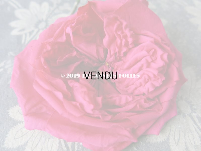 画像4: アンティーク ピンクの薔薇のコサージュ 布花 ロゼット咲き チェリーピンク
