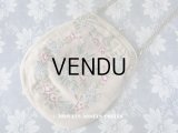 19世紀末 アンティーク  オモニエール 薔薇模様 ニードルポイント 天使のモチーフ付 シャンパンゴールドのフレーム
