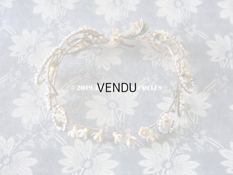 画像3: アンティーク ワックスフラワーのヘッドリース ウェディング 結婚式 ティアラ