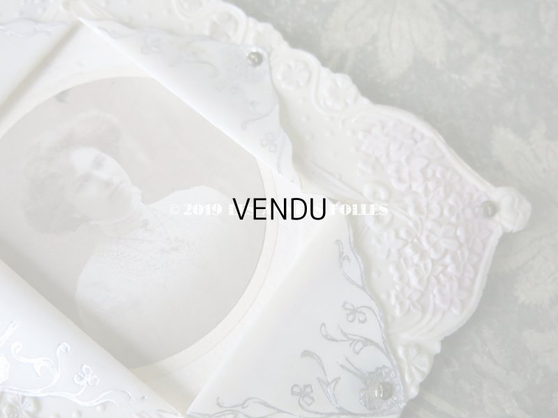 画像4: アンティーク セルロイドのフォトフレーム 薄紫色の菫