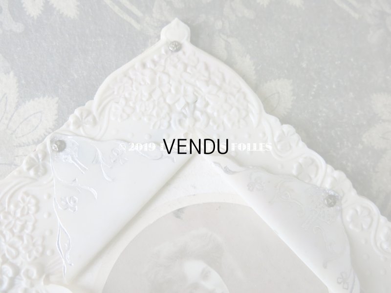 画像3: アンティーク セルロイドのフォトフレーム 薄紫色の菫