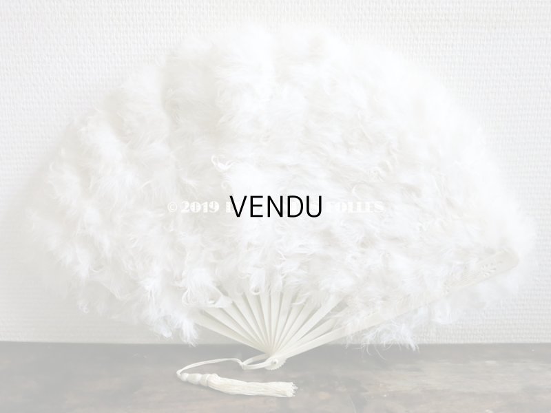 画像5: 1900年代 アンティーク オフホワイトのファン  白鳥のフェザー＆ボーン製