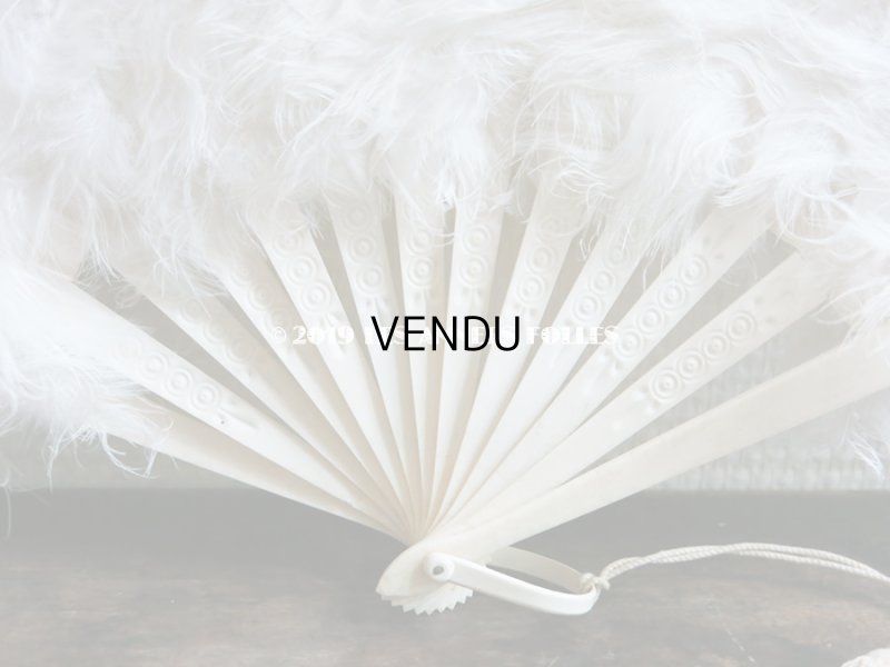 画像3: 1900年代 アンティーク オフホワイトのファン  白鳥のフェザー＆ボーン製