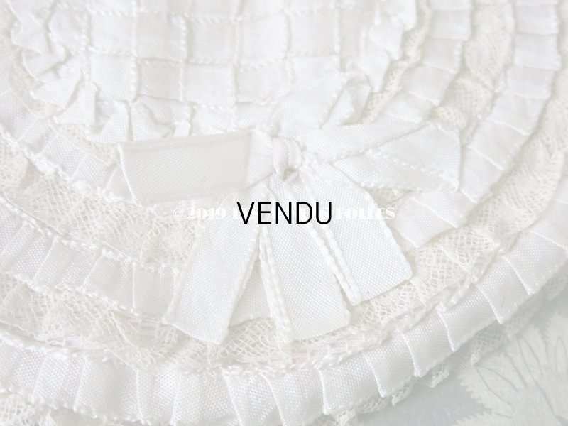 画像4: アンティーク  リボンとレースのフリル ハンキーケース 淡いピンク＆オフホワイト ハンカチ用ポシェット 