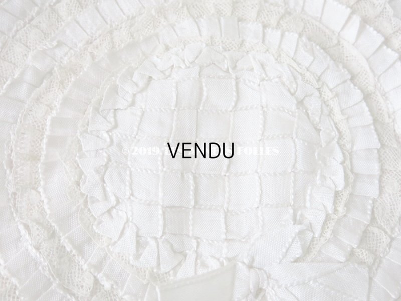 画像5: アンティーク  リボンとレースのフリル ハンキーケース 淡いピンク＆オフホワイト ハンカチ用ポシェット 