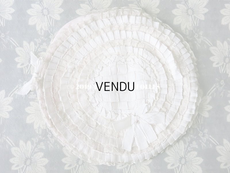 画像3: アンティーク  リボンとレースのフリル ハンキーケース 淡いピンク＆オフホワイト ハンカチ用ポシェット 