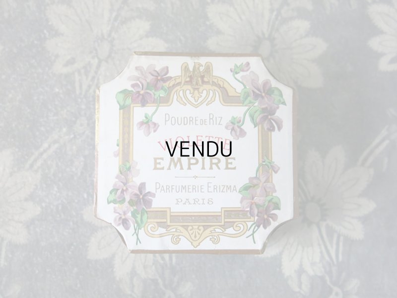 画像3: 未使用 アンティーク 菫のパウダーボックス POUDRE DE RIZ VIOLETTE EMPIRE - PARFUMERIE ERIZMA PARIS -