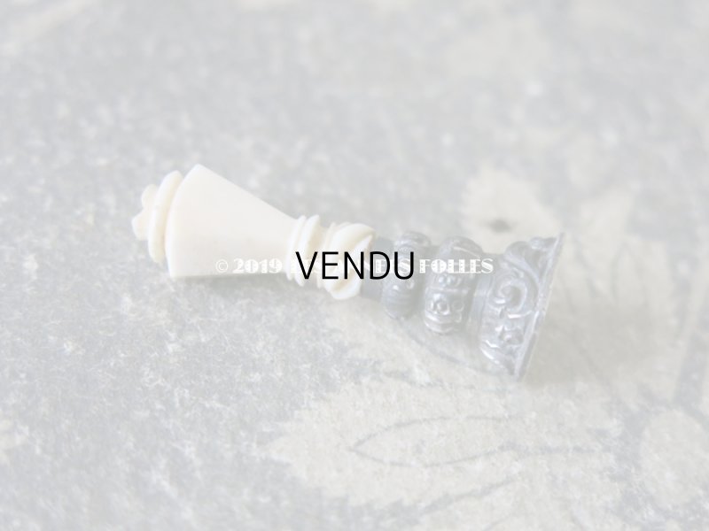 画像5: 19世紀末 アンティーク ドール用 シルバー製 とても小さなシーリングスタンプ 王冠&モノグラム