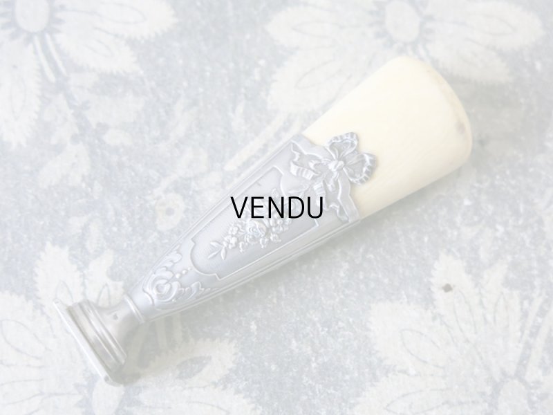 画像5: 1920年代 アンティーク シルバー製 リボン&薔薇のブーケ シーリングスタンプ