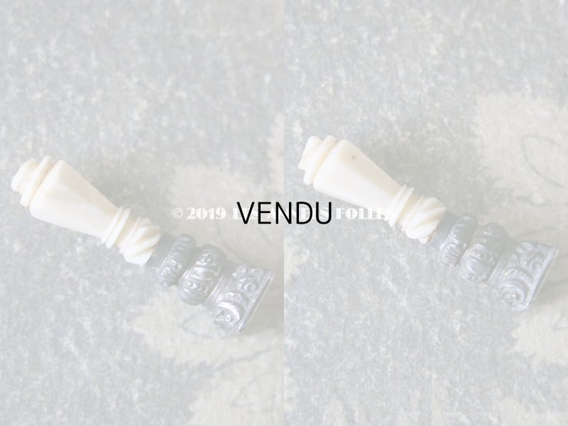 画像4: 19世紀末 アンティーク ドール用 シルバー製 とても小さなシーリングスタンプ 王冠&モノグラム