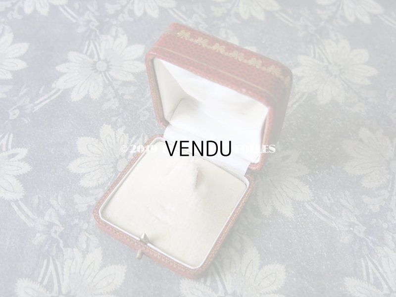 画像7: アンティーク ジュエリーボックス リボンとリーフのガーランド 金彩入り レンガ色 