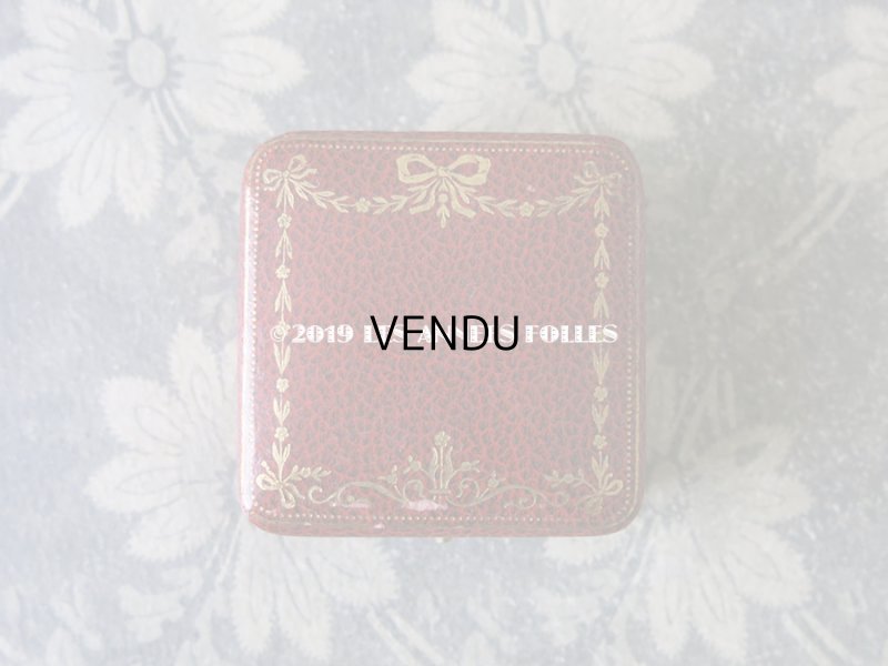 画像3: アンティーク ジュエリーボックス リボンとリーフのガーランド 金彩入り レンガ色 