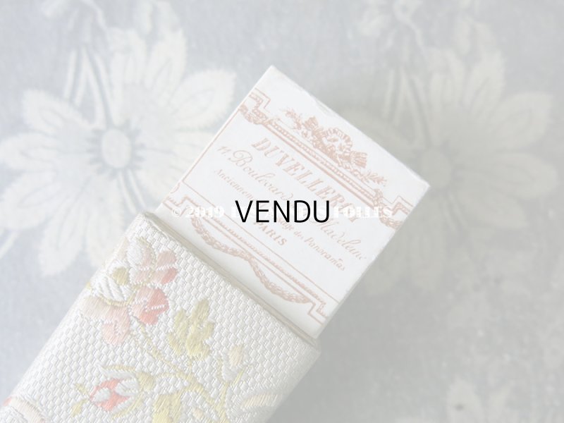 画像7: 19世紀末 アンティーク　メゾン 【 DUVELLEROY（デュヴェルロワ）】  のエヴァンタイユ（扇)のシルクボックス 花模様