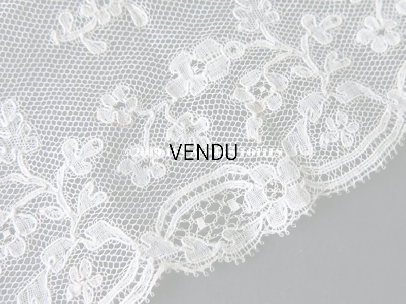 画像7: 18〜19世紀 アンティーク マリーヌレース 花模様 1.5m
