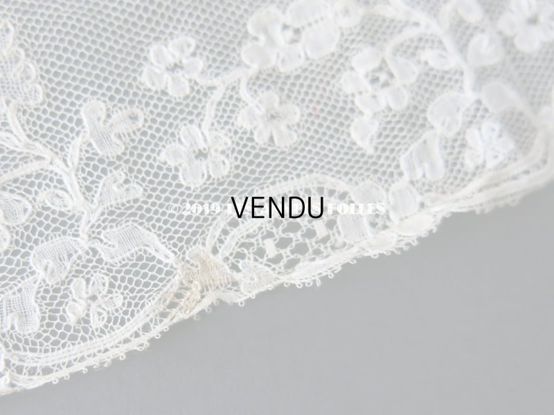画像8: 18〜19世紀 アンティーク マリーヌレース 花模様 1.5m