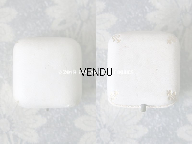 画像3: アンティーク 本革製 ジュエリーボックス 金彩入り オフホワイト リングボックス