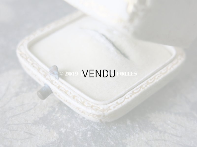 画像7: アンティーク 本革製 ジュエリーボックス 金彩入り オフホワイト リングボックス