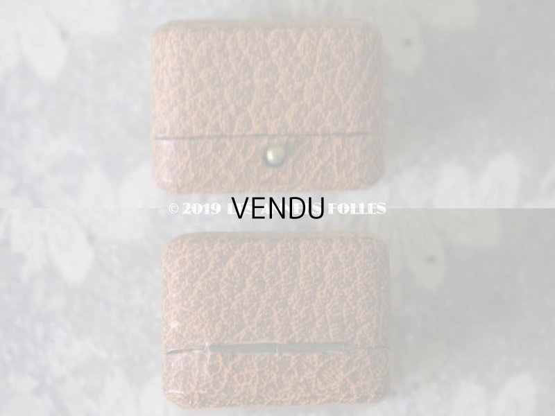 画像4: アンティーク ジュエリーボックス 金彩入り キャメル リングボックス