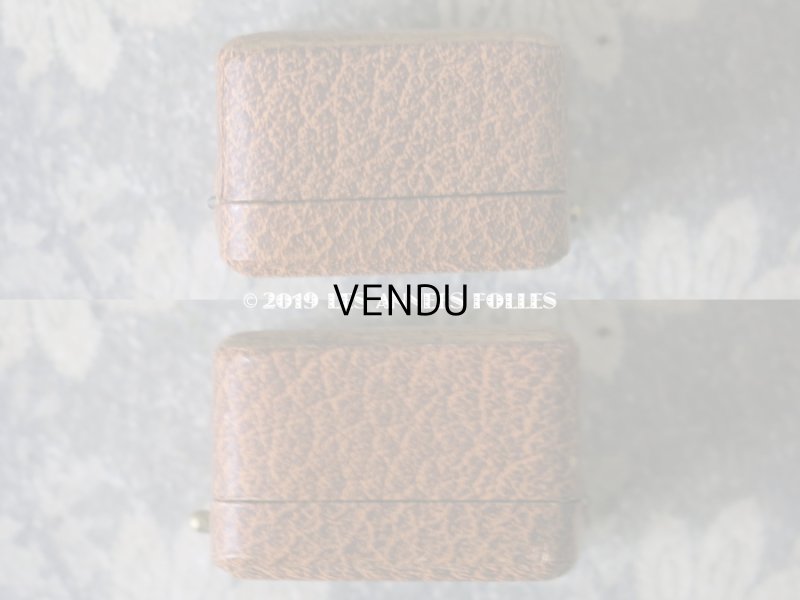 画像5: アンティーク ジュエリーボックス 金彩入り キャメル リングボックス