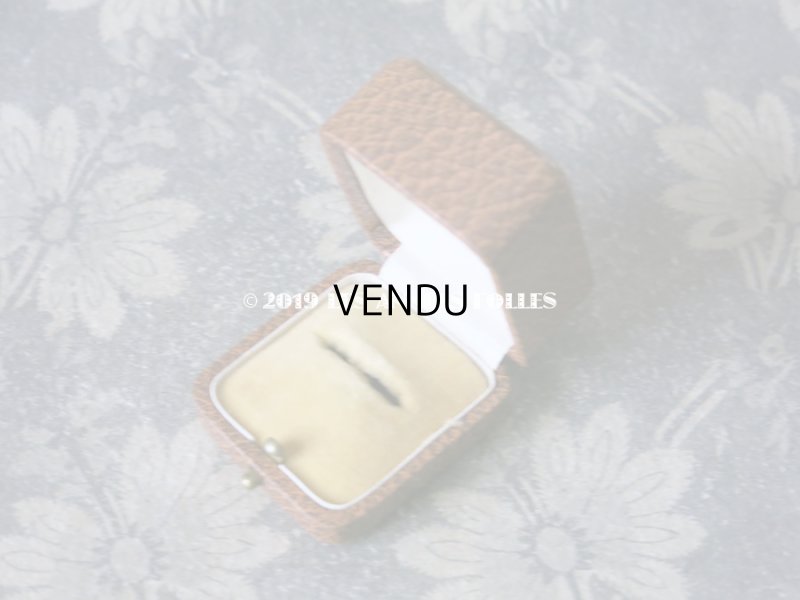 画像6: アンティーク ジュエリーボックス 金彩入り キャメル リングボックス