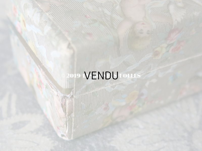 画像8: 19世紀末 アンティーク 天使&薔薇&リボン&蝶々 ファンの紙箱