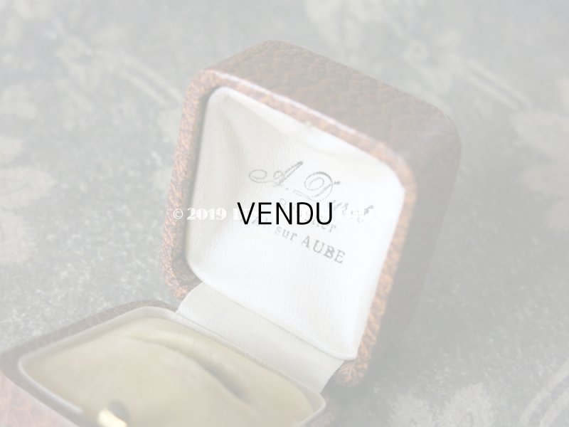 画像8: アンティーク ジュエリーボックス 金彩入り キャメル リングボックス