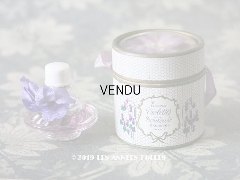 画像1: アンティーク とても小さな 菫のパフュームボックス＆ボトル ESSENCE VIOLETTE DE TOULOUSE - BERDOUES FRANCE -