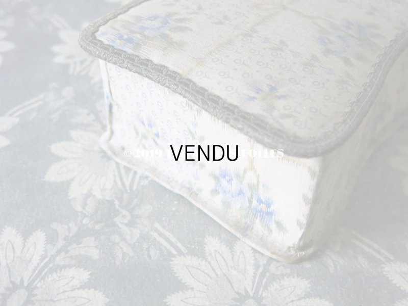 画像8: 1900年代 アンティーク 薔薇の花かご  カルトナージュボックス　青い薔薇＆薄紫色の花