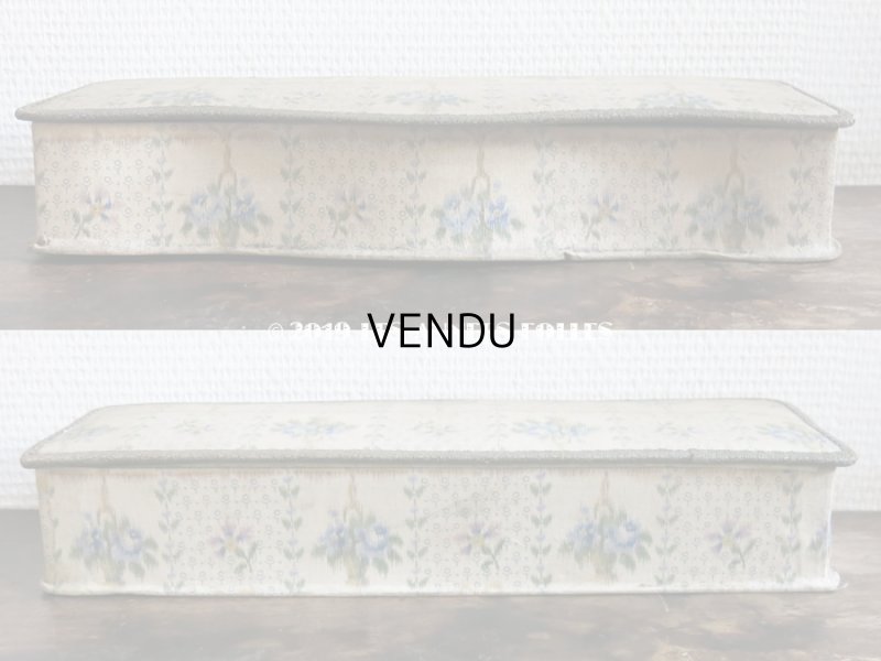 画像5: 1900年代 アンティーク 薔薇の花かご  カルトナージュボックス　青い薔薇＆薄紫色の花